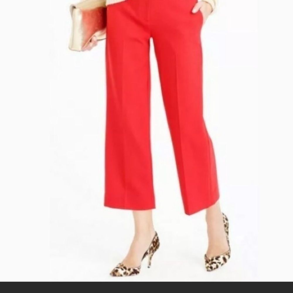 J. Crew Red Stretch Wool Patio Pants 4